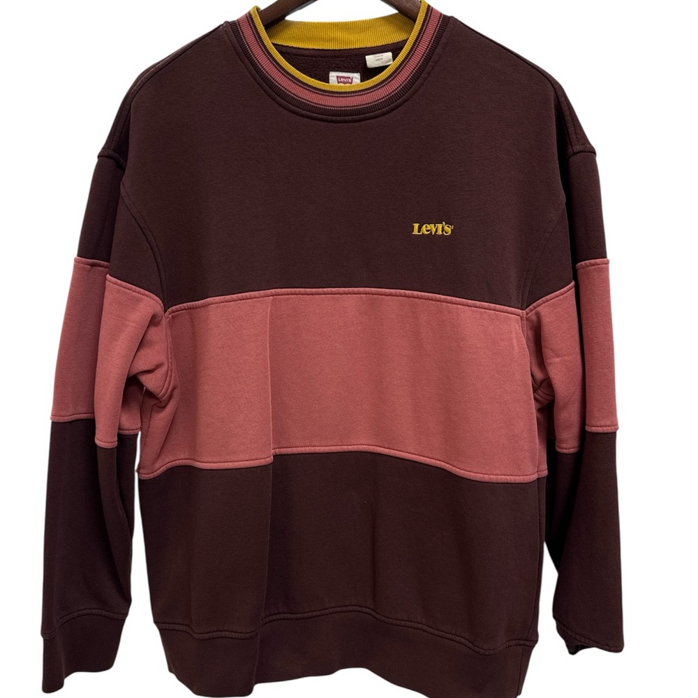 Levi's Vintage Color Block Crewneck Sweater - Brown and Pink